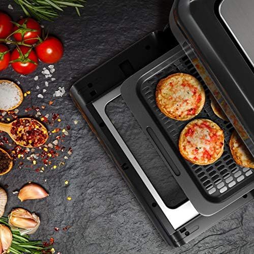  [아마존베스트]Arendo Multifunctional Mini Oven, Hot Air Fryer, 10 Litres, Air Fryer, Rotating Grill, Drying Machine, Ventilated, Pizza Chicken Fries, Stainless Steel Application, GS-certified