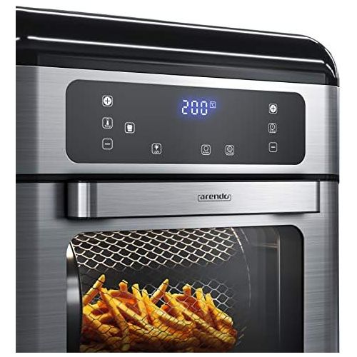  [아마존베스트]Arendo Multifunctional Mini Oven, Hot Air Fryer, 10 Litres, Air Fryer, Rotating Grill, Drying Machine, Ventilated, Pizza Chicken Fries, Stainless Steel Application, GS-certified