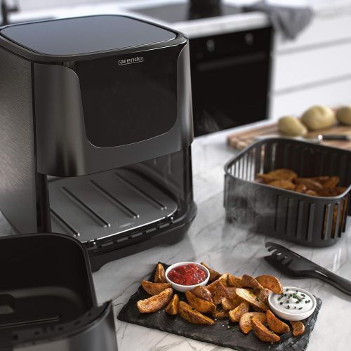  [아마존베스트]Arendo - XXL hot air fryer 3.5 L - air fryer - fryer without oil - grease-free - oven hot air bread maker air fryer - 1500 W - timer - 3D recirculation system - black