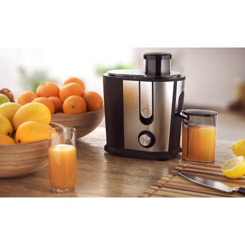  [아마존베스트]Arendo - juicer for fruit and vegetables in stainless steel - centrifugal juicer - electric - 2 speed levels - overheating protection - stainless steel housing - BPA-free