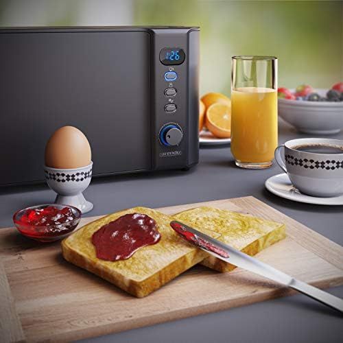  [아마존베스트]Arendo 1.7 Litre Kettle + Automatic Milk Frother + Long Slotted Toaster 2 Slices Toaster with Bun Attachment