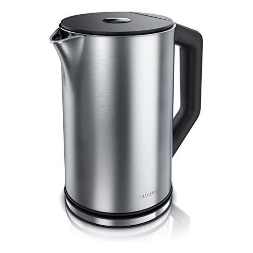  [아마존베스트]Arendo Elegant Stainless Steel Kettle with Temperature Setting 40 - 100 Degrees in 5 Steps, Double-Walled Design, Elegant Model, 1.5 Litres, 2,200 W, Kettle with Temperature Displa