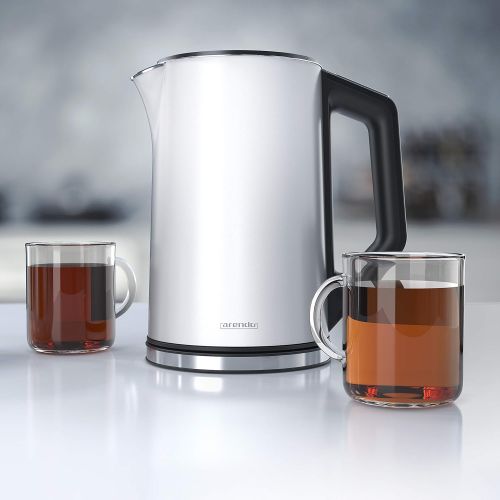  [아마존베스트]Arendo - Stainless steel kettle with temperature setting 40-100 degrees in 5 steps - double wall design - elegant model - 1.5 litres - 2200 W - tea kettle with temperature display