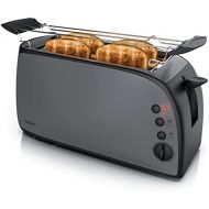 [아마존베스트]Arendo - Automatic toaster long slot  Defrost function  Heat-insulating housing  Removable bread roll attachment  1500 W  7 steps  Pull-out crumb drawer  Stainless steel coo