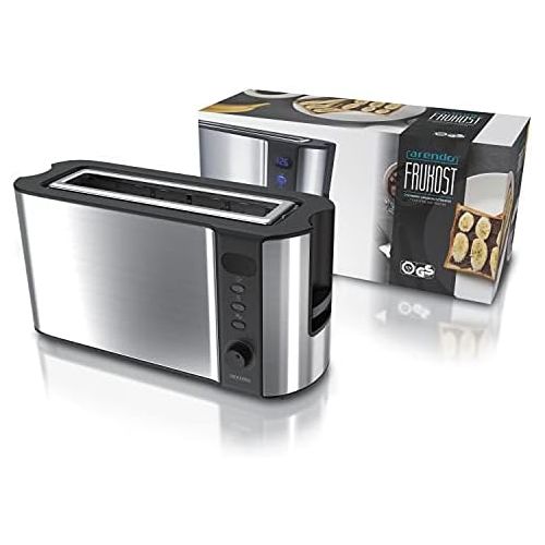  [아마존베스트]Arendo automatic toaster long slot with defrost function, heat-insulating double wall housing, automatic bread centring, bread roll attachment, pull-out crumb drawer, GS certified.