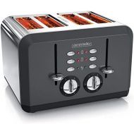 [아마존베스트]Arendo - Automatic toaster 4 slices in stainless steel - up to four sandwich and toast slices - browning grade 1-6 - warm-up and defrosting function - crumb drawer - 1630 watts - G