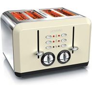 [아마존베스트]Arendo - Automatic toaster 4 slices - stainless steel housing - up to four sandwich and toast slices - browning grade 1-6 - warm-up and defrosting function - crumb drawer - 1630 wa