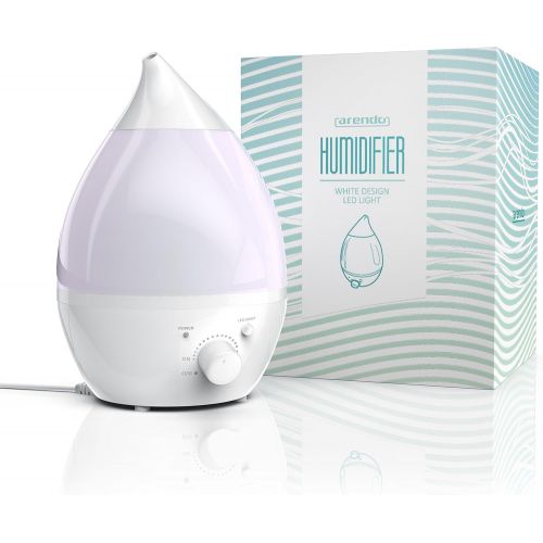  Arendo Humidifier LED Ultrasonic with Water Filter Room Humidifier Diffuser Humidifier 7 LED Colour Changing Low Noise Fragrance Insert for Essential Oils