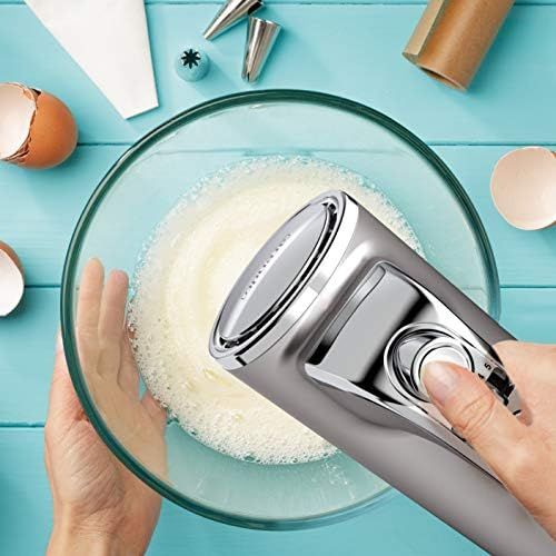  Arendo 400 W stainless steel electric hand mixer 5 speed mixer with turbo function stainless steel includes 2 stainless steel dough hooks ergonomic housing thermal fuse