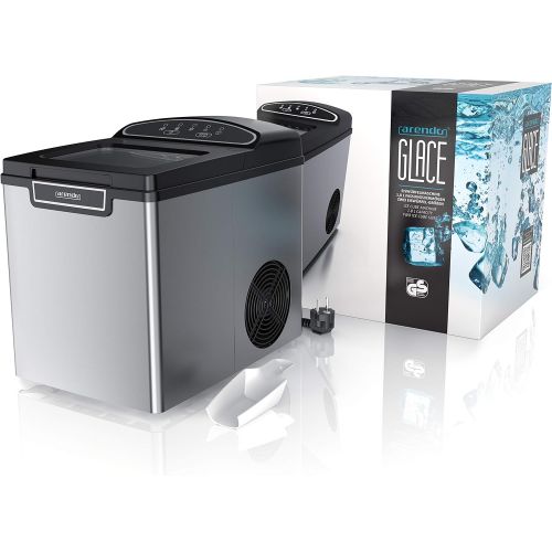  [아마존베스트]Arendo - Stainless steel ice cube maker - ice maker machine - 1.8 litres - ice cube maker - ice cube maker with cooling - ice cubes sizes small and large - status LEDs - ABS (acryl