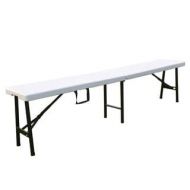 Ares White Polyethylene Indoor/ Outdoor Folding Bench