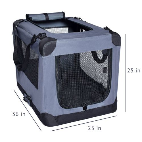  Arf Pets Dog Soft Crate Kennel for Pet Indoor Home & Outdoor Use - Soft Sided 3 Door Folding Travel Carrier with Straps