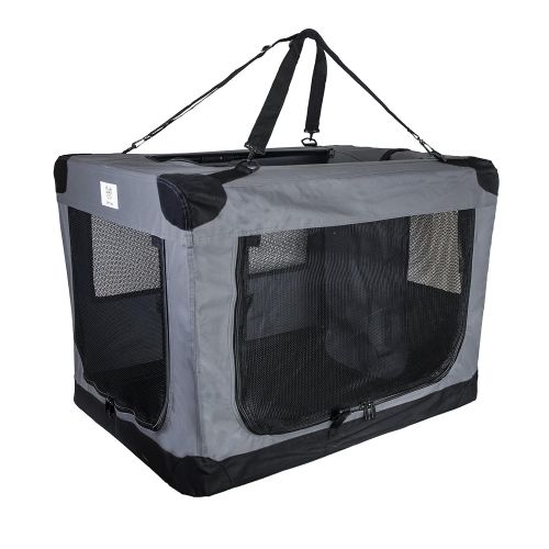  Arf Pets Dog Soft Crate Kennel for Pet Indoor Home & Outdoor Use - Soft Sided 3 Door Folding Travel Carrier with Straps