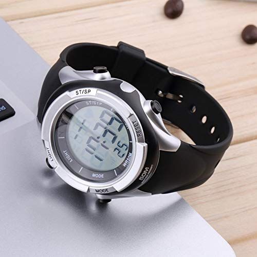  ArgoBear Bequeme Chest Sendegurt + Uhr im Freien Radfahren Sport Fitness drahtlose Puls-Monitor-Armbanduhr (Silber)