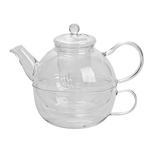  Argon Tableware Glas Einzel-Teetopf, Tasse und Sieb Set - 550 ml (Teekanne)