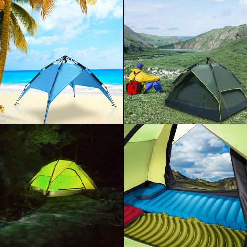  Argus Le Automatic Instant Tents for Camping, Easy Setup Waterproof Tents with Sun Shelter for 2 to 3 Person, Family, Pop Up Tent with Carry Bag for Backpacking, Hiking, Beach