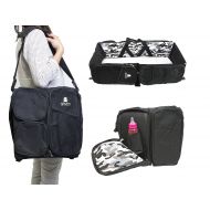 AriBaby 3 in 1 Diaper Bag - Changing Station - Travel Bassinet - #1 multi purpose diaper bag (Black)