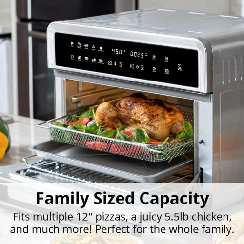  [아마존베스트]Aria Air Fryers ATO-898 Toaster Oven Air Fryer, 30Qt, Brushed Stainless Steel