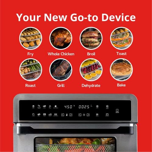  [아마존베스트]Aria Air Fryers ATO-898 Toaster Oven Air Fryer, 30Qt, Brushed Stainless Steel