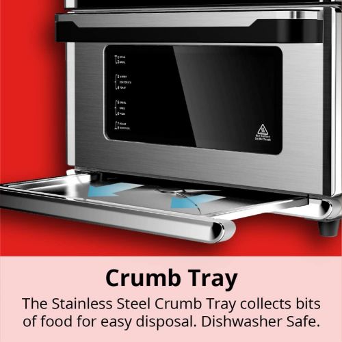  [아마존베스트]Aria Air Fryers ATO-898 Toaster Oven Air Fryer, 30Qt, Brushed Stainless Steel