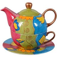 Aricola Tea for One - Teeset Lilly mit 400ml. Handbemaltes Porzellan Teeservice fuer eine Person.