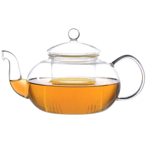  Aricola Teeset Melina 1,3 Liter. Glas-Teekanne 1,3 Liter mit Glassieb und 2 doppelwandige Teeglaser 360ml
