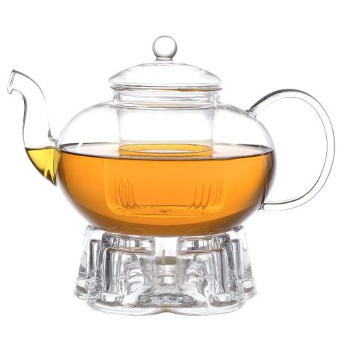  Aricola Teeset Melina 1,8 Liter. Glas-Teekanne 1,8 Liter mit Glassieb, 2 doppelwandige Teeglaser 360ml und Glasstoevchen
