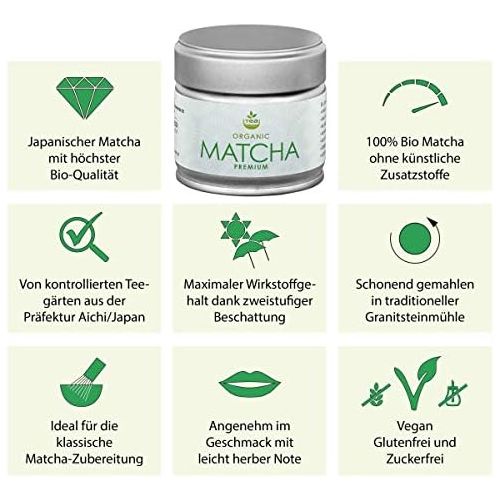  Aricola Matcha Komplettset 5-teilig, bestehend aus Matcha-Schale anthrazit/tuerkis mit Craquele-Muster, Matcha-Loeffel, Matcha-Besen, Besenhalter und 30g Premium Matcha in eleganter