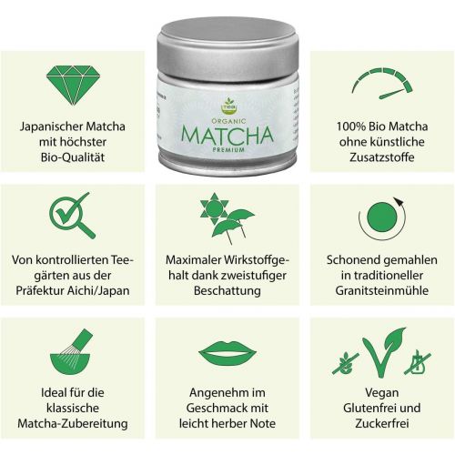  Aricola Matcha Komplettset 5-teilig, bestehend aus Matcha-Schale anthrazit/tuerkis mit Craquele-Muster, Matcha-Loeffel, Matcha-Besen, Besenhalter und 30g Premium Matcha in eleganter