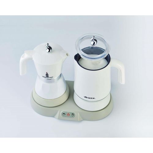  Ariete 1344 Breakfast Station 3-in 1 Espressokocher, Wasserkocher, Milchaufschaeumer, plastic 250 milliliters, Weiss