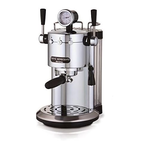 Ariete Novecento Espresso 1387/20 Fully Automatic Coffee Machine, Cappuccino, Vano Scalda Mug, 1100 W, 2 Cups, 15 Bar, Chrome, Silver/Black