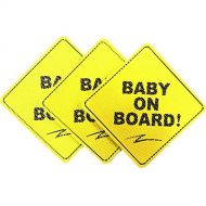 [아마존베스트]Car Decor Baby on Board Sticker Sign (3 Packs), See Through When Reversing, Baby Car Sticker, Baby Car Decal, Baby Announcement Board, US Department of Transportation Recommend Color & Shape