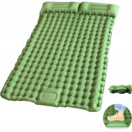 Arimepi Sleeping Pad for Camping, Extra Thickness 4 Inch Camping Pad with Pillow Built-in Pump,Ultralight 100% Waterproof 40D Nylon Fabric Camping Air Mattress for Hiking Travel (Olive Gre