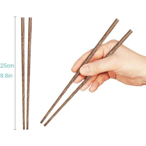  [아마존베스트]Arit Estelleshows 10-Pairs Wooden Chopsticks, Dishwasher Safe Chopstick,ReusableNatural Healthy, Chinese Classic Style for Kitchen, Dining Room, Gourmet, Noodles (9.8 Inch)