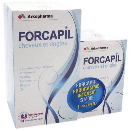  Arkopharma Forcapil Vitamins for Hair Loss, Volumizing, and Nails 180 Caps+ 60 Caps for Free by Forcapil