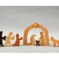 ArksAndAnimals Nativity boxed Play Set Nativity Figures Mary Joseph Crib Jesus Baby Three Wise Men Kings Christmas Present Wooden Creche Religious Play