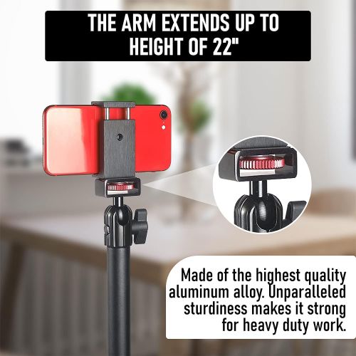  Arkscan MCM5 Tabletop Photography Videography Live Stream Zoom Meeting Classroom Table clamp Mount with ¼-20 mounting Bolt for iPhone Android Smartphone, and Nikon Sony Canon Camer