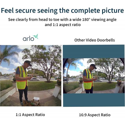  [아마존베스트]Arlo Essential Video Doorbell Wire-Free | HD Video Quality, 2-Way Audio, Package Detection | Motion Detection and Alerts | Built-in Siren | Night Vision | Wire-Free or Wired | AVD2