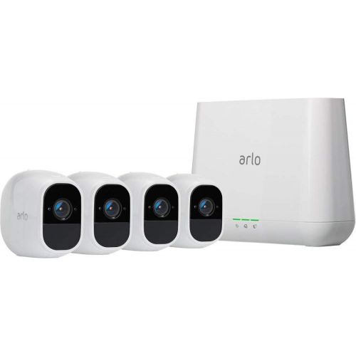  Arlo - Pro 2 4-Camera Indoor/Outdoor Wireless 1080p Security Camera System - White