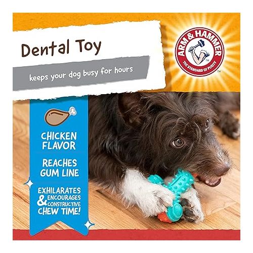  Arm & Hammer for Pets Nubbies Wishbone Dog Dental Toy| Best Dog Chew Toy for Moderate Chewers | Dog Dental Toy Helps Reduce Plaque & Tartar | Chicken Flavor Baking Soda (Pack of 1)