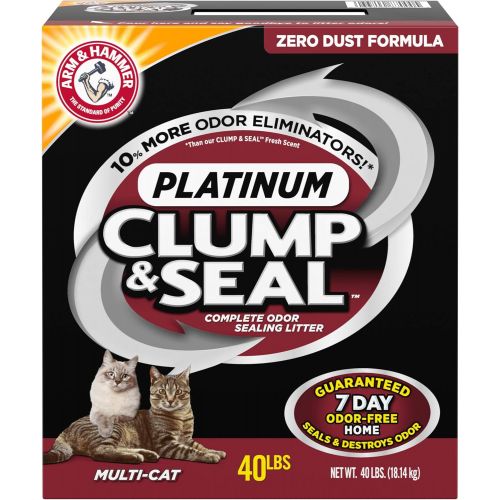  ARM & HAMMER Clump & Seal Platinum Cat Litter, Multi-Cat, 40 lb