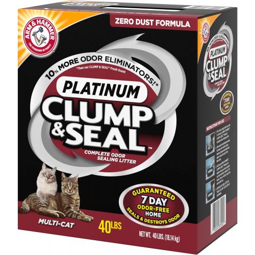  ARM & HAMMER Clump & Seal Platinum Cat Litter, Multi-Cat, 40 lb
