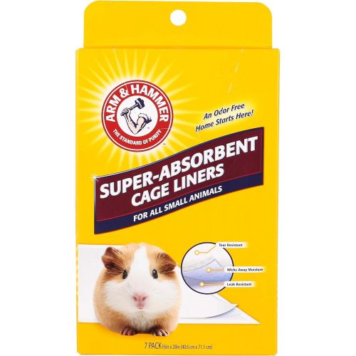  Arm & Hammer For Pets Arm & Hammer Super-Absorbent Cage Liners for Guinea Pigs, Hamsters, Rabbits & All Small Animals | Best Cage Liners for Small Animals, Control Pet Odors, 7 Count