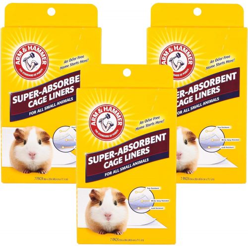  Arm & Hammer For Pets Arm & Hammer Super-Absorbent Cage Liners for Guinea Pigs, Hamsters, Rabbits & All Small Animals | Best Cage Liners for Small Animals, Control Pet Odors, 7 Count