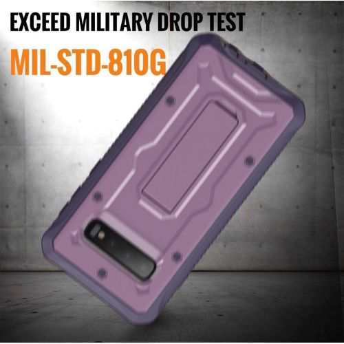  [아마존베스트]ArmadilloTek Vanguard Designed for Samsung Galaxy S10 Case (2019 Release) Military Grade Full-Body Rugged with Kickstand Without Built-in Screen Protector (Purple)