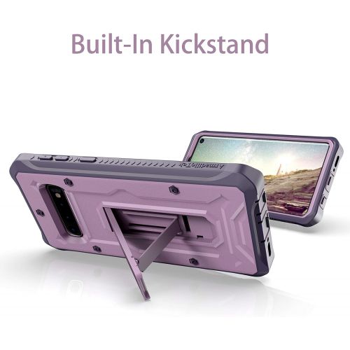  [아마존베스트]ArmadilloTek Vanguard Designed for Samsung Galaxy S10 Case (2019 Release) Military Grade Full-Body Rugged with Kickstand Without Built-in Screen Protector (Purple)