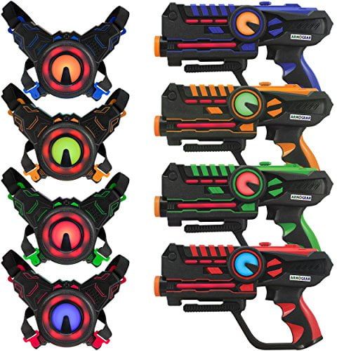  ArmoGear Infrared Laser Tag Guns and Vests - Laser Battle Mega Pack Set of 4 - Infrared 0.9mW