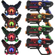 ArmoGear Laser Tag Guns with Vests Set of 4 - Multi Player Lazer Tag Set for Kids Toy for Teen Boys & Girls - Indoor & Outdoor Game for Kids, Adults and Family - Boys & Girls Gift, Ages 8+