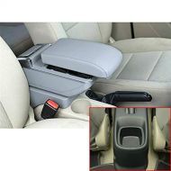 for 2006-2018 Suzuki SX4 Luxury Car Armrest Center Console Accessories The Cover Can Raised Oversized Space Built-in LED Light with Cup Holder Removable Ashtray Gray