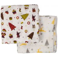 Arna Baby Organic Swaddle Baby blankets | Receiving blankets | Snowman, Christmas Tree, Santa Claus - Unisex | 100% GOTS Certified Muslin Cotton | Christmas Gift for babies and toddlers